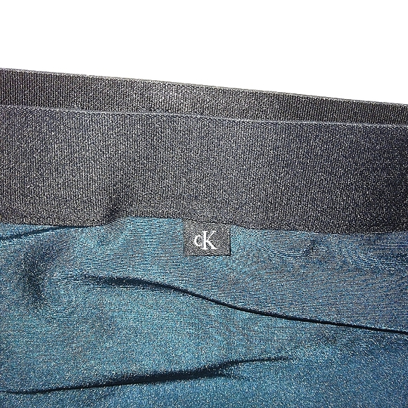 ☆NWT☆CALVIN KLEIN Women's Triangle Cut   Blue Cypress Shimmer Halter Tie Bikini - Picture 15 of 16